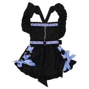 NEW ACDC RAG - Love Punk Black Purple Lolita Ruffle Apron